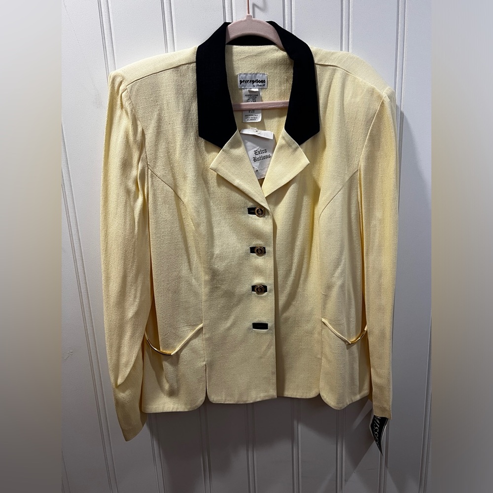 NWT VINTAGE 80’s Yellow/Navy Blazer